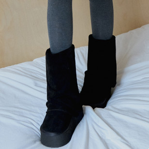 MAXI FOLDED BOOTS MIDDLE(10inch) - BLACK